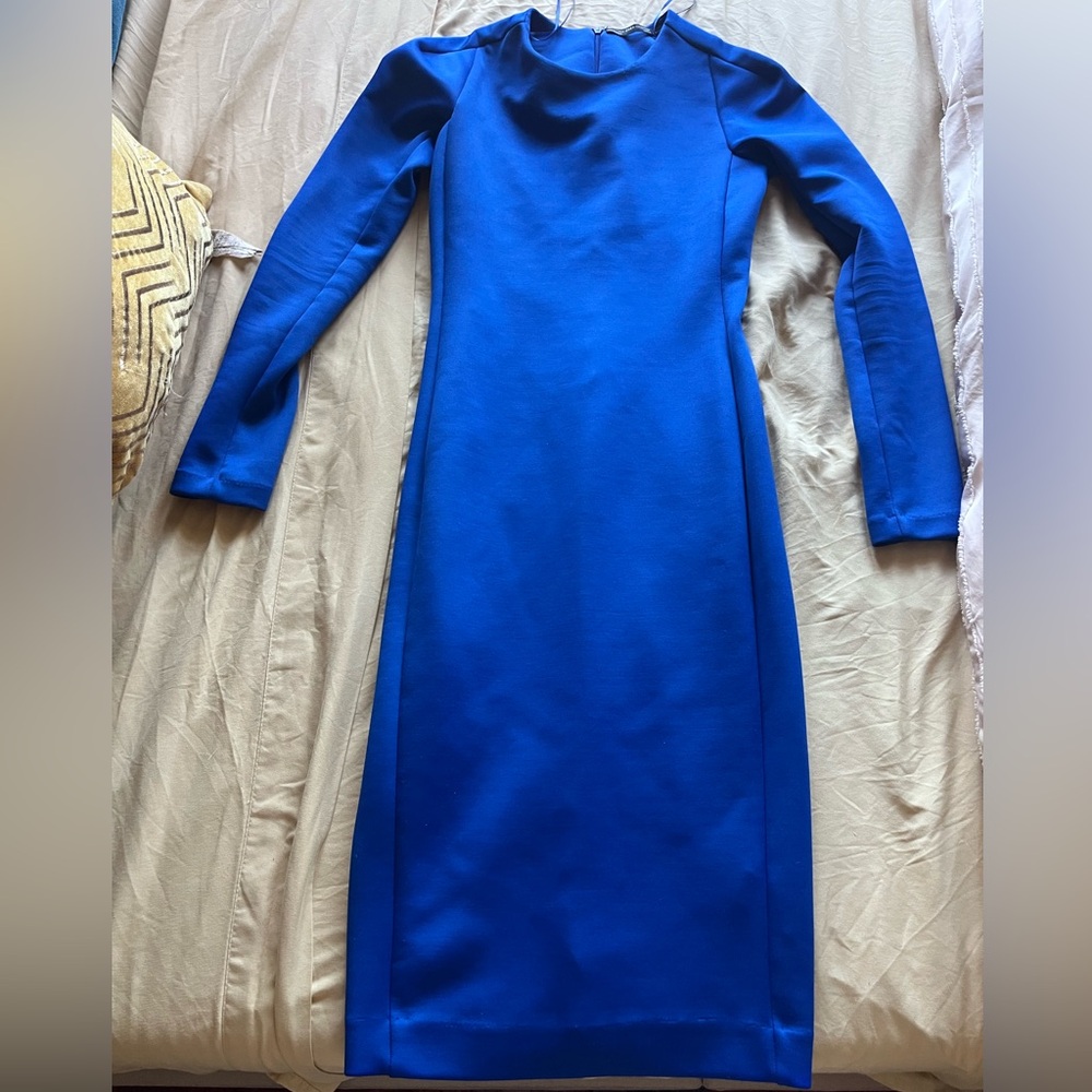 Zara Blue Bodycon Cocktail Dress with Raglan Sleeves